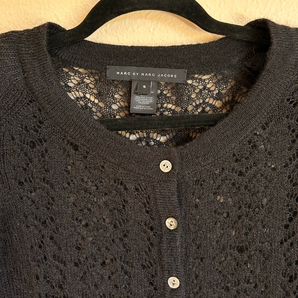 Marc By Marc Jacobs - Black Pointelle Knit Long Sleeve Dress - Picture 7 of 10